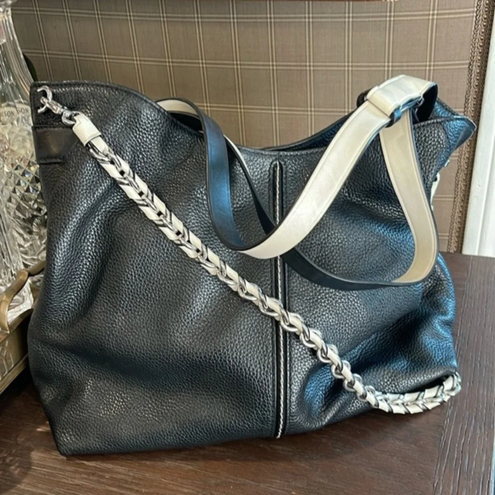 Michael Kors, black, leather, slouchy, convertible, tote, medium